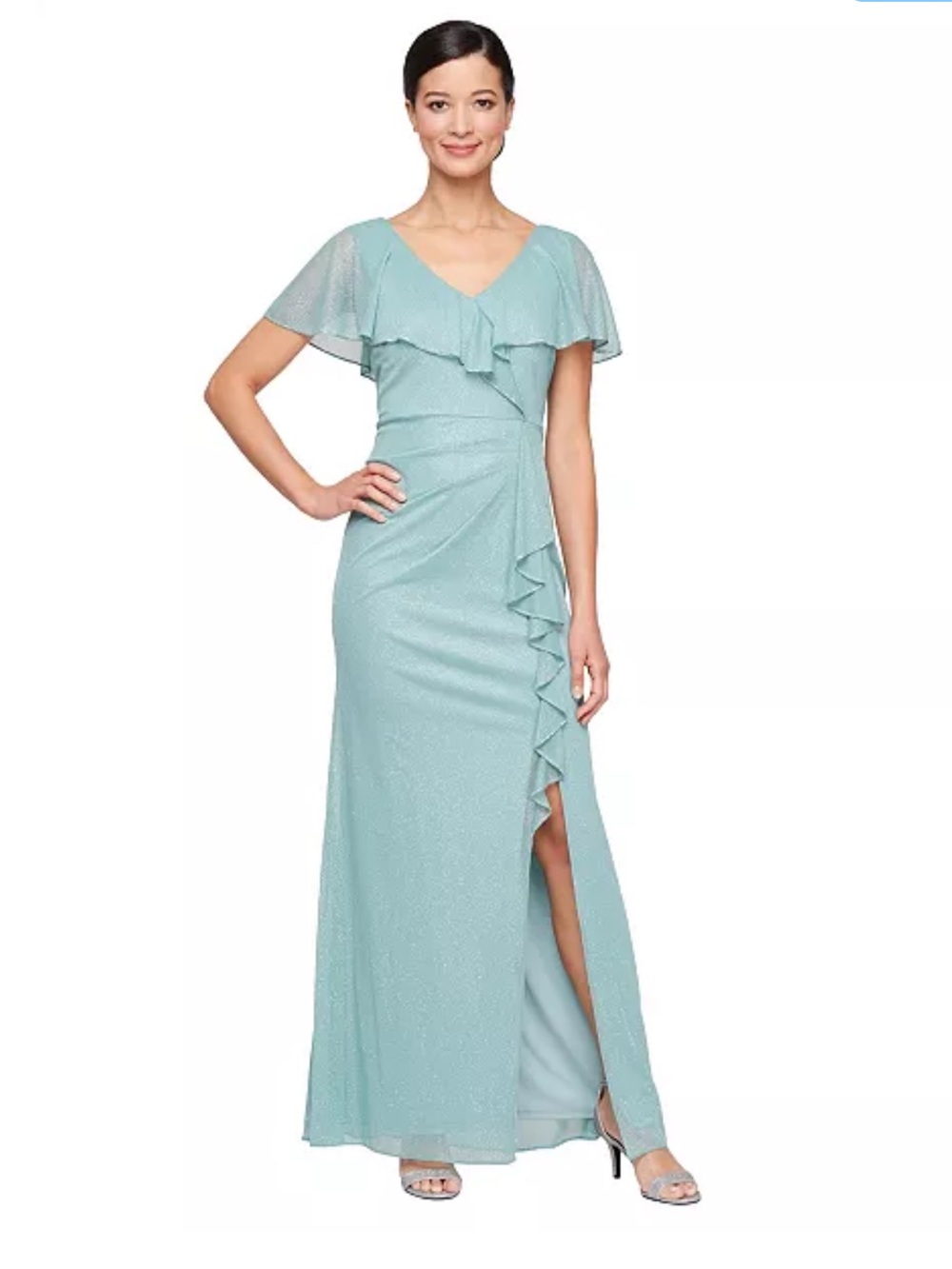 Elegant Ruffle V-Neck Dress